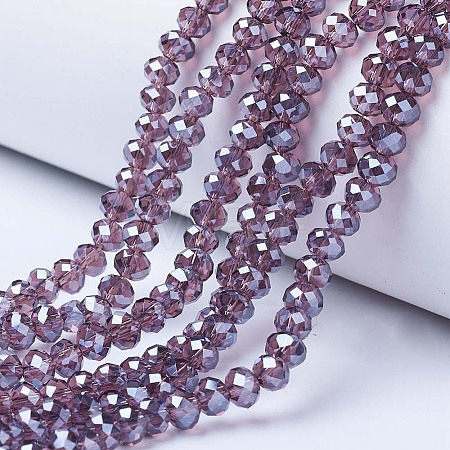 Electroplate Glass Beads Strands EGLA-A034-T4mm-A05-1