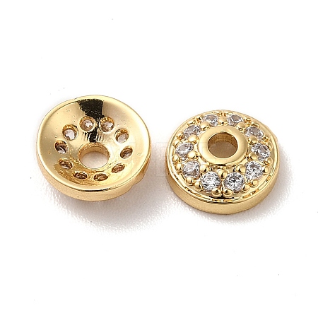 Brass Micro Pave Cubic Zirconia Bead Cone KK-E068-VF847-2-1