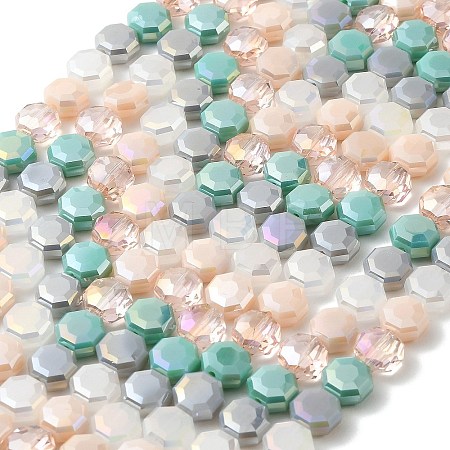 Electroplated Glass Beads Strands EGLA-A048-01A-05-1