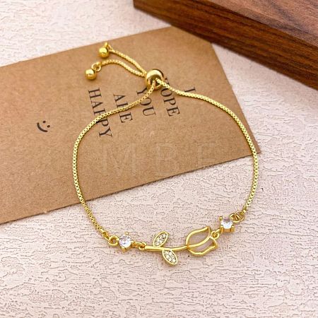 Zinc Alloy Pave Rhinestone Glass & Cat Eye Box Chain Slider Bracelets WG18DF5-01-1