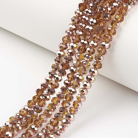 Electroplate Transparent Glass Beads Strands EGLA-A034-T3mm-N07-1