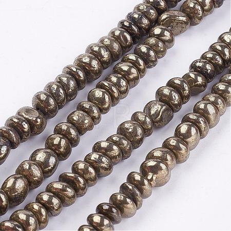 Natural Pyrite Bead Strands G-G673-04-1