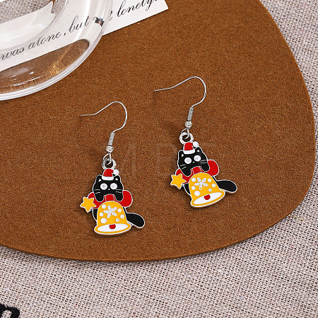 Christmas Theme Alloy Enamel Dangle Earrings FS-WGBB05F-05-1