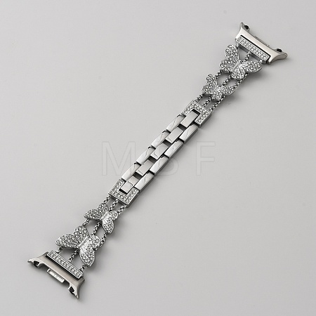 Alloy Rhinestone Butterfly Watch Band FIND-SZC0022-016B-1