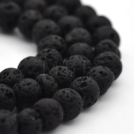 Natural Lava Rock Round Bead Strands X-G-M169-4mm-03-1