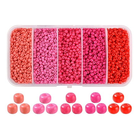 1900Pcs 5 Colors Baking Paint Glass Seed Beads SEED-YW0001-76A-1
