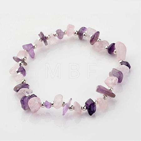 Gemstone Stretch Bracelets BJEW-JB02414-04-1