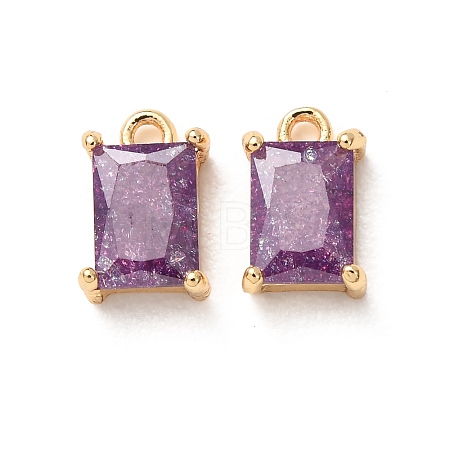 Brass Pave Cubic Zirconia Charms CU-K002-40G-C-1