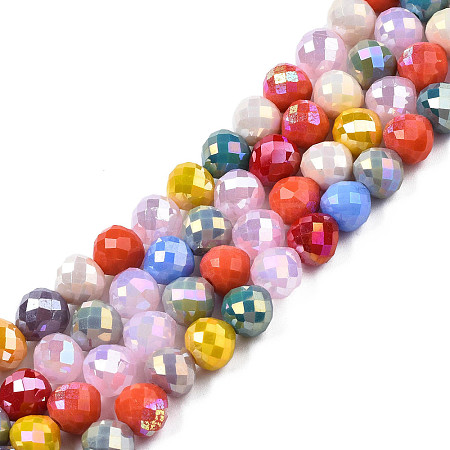 Electroplate Glass Beads Strands EGLA-Q125-012B-01-1