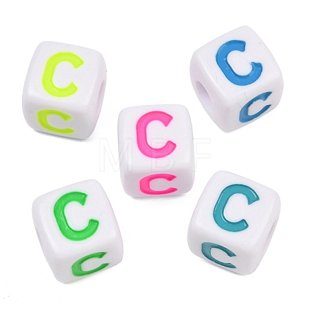 Opaque Acrylic Enamel European Beads AC-ACBA1794-04C-1