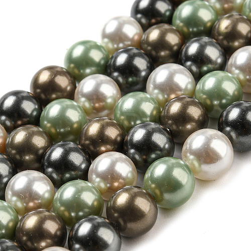 Polished Shell Pearl Bead Strands BSHE-F013-07D-1