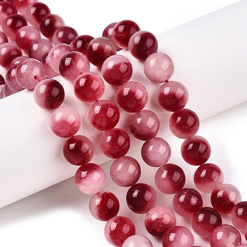 Dyed Natural White Jade Beads Strands G-T138-10mm-210-23-1