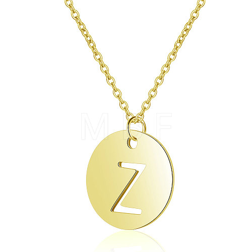 201 Stainless Steel Initial Pendants Necklaces NJEW-S069-TN508-Z-1