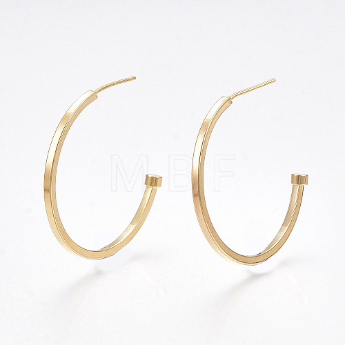 Brass Stud Earrings X-KK-T038-487G-1