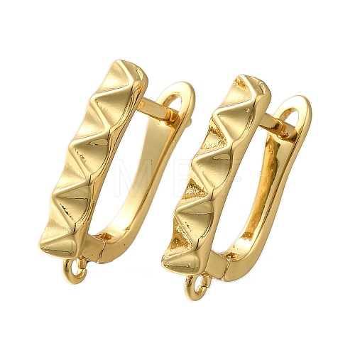 Rack Plating Brass Hoop Earring Findings EJEW-H143-03G-1