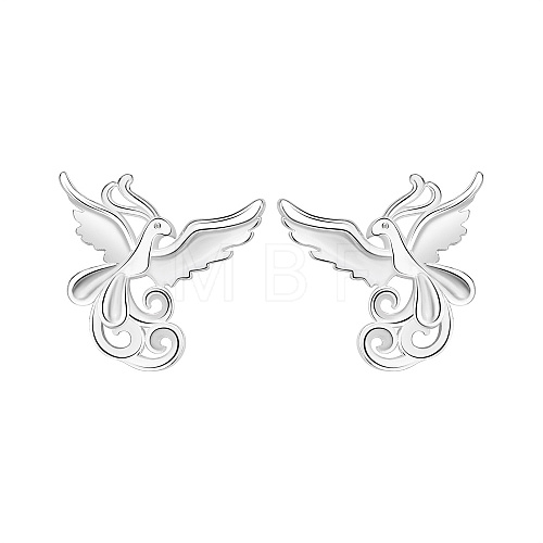 Phoenix 999 Silver Stud Earrings for Mother's Day PA8256-1