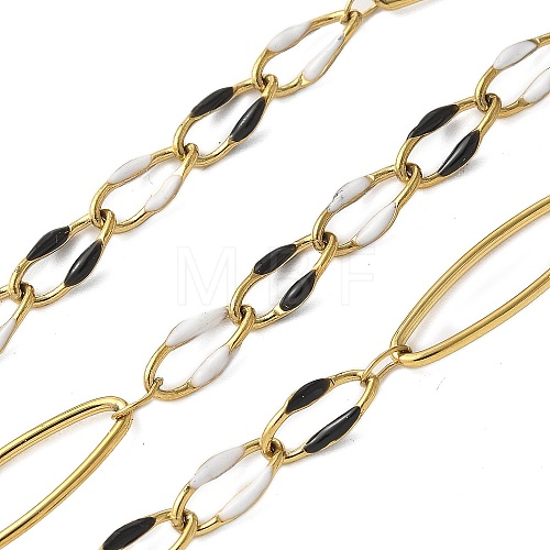 304 Stainless Steel Enamel Link Chains CHS-U003-01G-10-1