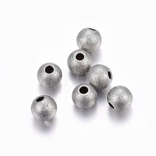 Tarnish Resistant 304 Stainless Steel Textured Beads STAS-F174-32P-1