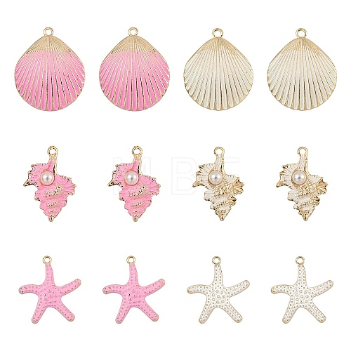 24Pcs 6 Style Spray Painted Alloy Pendants FIND-LS0001-60-1