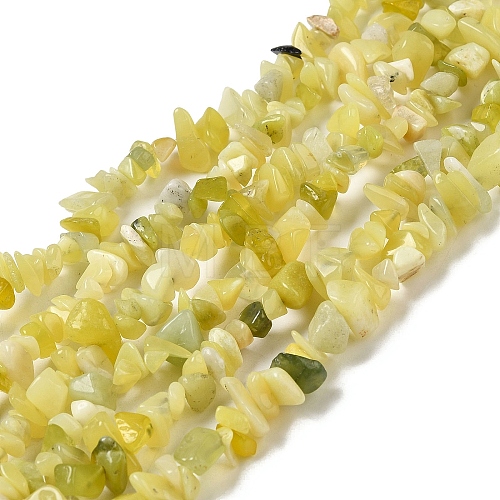 Natural Lemon Jade Chip Bead Strands G-M205-22-1