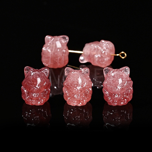 Natural Strawberry Quartz Carved Beads PW-WGC28A1-03-1