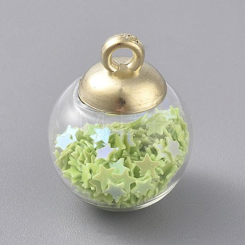 Glass Ball Pendants GLAA-WH0015-26H-1