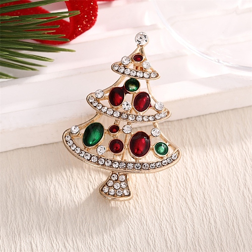 Christmas Theme Light Gold Alloy Brooch PW-WG1675C-05-1