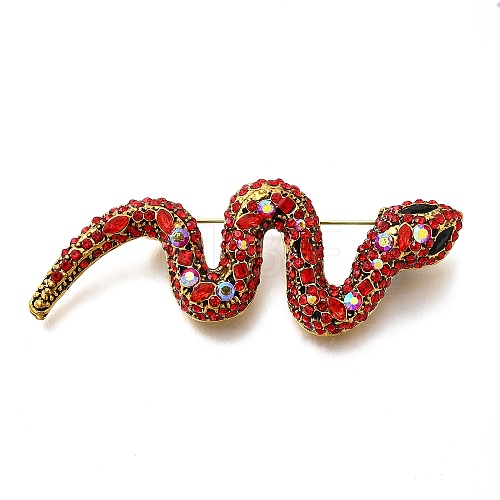 Snake Rhinestones Pins JEWB-M051-02G-01-1