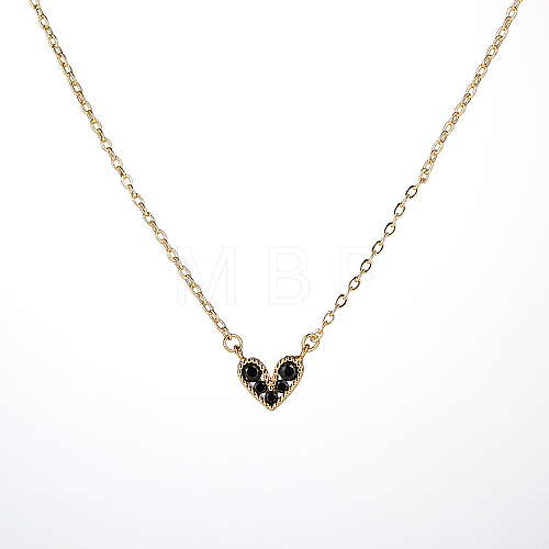 Golden Brass Heart Pendant Necklace for Women WZ0134-1-1-1