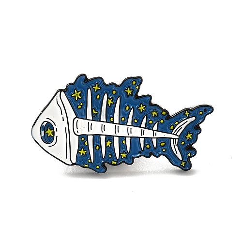 Fishbone Enamel Pins JEWB-G013-A05-1