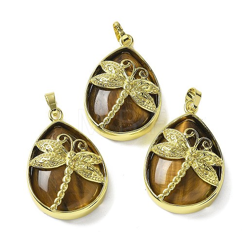 Natural Tiger Eye Pendants G-G900-01G-07-1