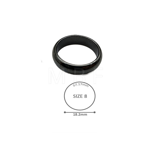 Synthetic Hematite Plain Band Rings BK4832-38-1