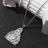 304 Stainless Steel Religion Pendant Necklaces NJEW-Z058-05P-3