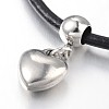 Heart 304 Stainless Steel Charm Bracelets BJEW-JB01995-2