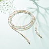 Natural Pearl & Glass Seed Beaded Rope Knot Multi Layered Necklace for Women NJEW-JN03908-03-2