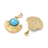 304 Stainless Steel with Synthetic Turquoise Pendants STAS-L309-21G-G-2