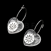 Natural Quartz Crystal & 304 Stainless Steel Hoop Earrings for Women EJEW-G475-01P-01-4