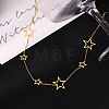 304 Stainless Steel Star Link Chain Necklaces for Women FS-WGF136C-01-3