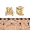 Brass Micro Pave Clear Cubic Zirconia Tube Bails KK-D289-04G-3