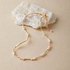 Natural Freshwater Pearl Potato Beaded Brass Tube Link Necklaces for Women TP7024-2-1