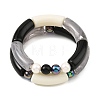 2Pcs 2 Styles Opaque Acrylic Tube Beaded Stretch Bracelet Sets BJEW-JB14453-2