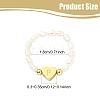 Natural Freshwater Pearl & 304 Stainless Steel Bead Finger Rings RJEW-FS00001-16-3