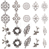 SUNNYCLUE 80Pcs 10 Styles Flower Theme Tibetan Style Alloy Connector Charms FIND-SC0007-57-1