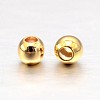 Real Gold Plated Brass Round Spacer Beads X1-KK-L147-197-2mm-NR-2