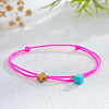 Synthetic Turquoise Bead Charm Bracelets IR3268-6-1