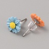 6Pcs 6 Colors Sunflower Porcelain Stud Earrings X1-EJEW-TAC0001-05-2
