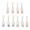 Natural Mixed Cowrie Shell Dangle Earrings EJEW-JE06858-2