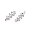 SHEGRACE Brass Pave Clear Cubic Zirconia Connector Charms XGRQ7H568-952P-2