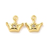 Brass Micro Pave Clear Cubic Zirconia Charms KK-E068-VF198-2