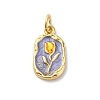 Brass Enamel Pendants KK-Q098-29G-B-1